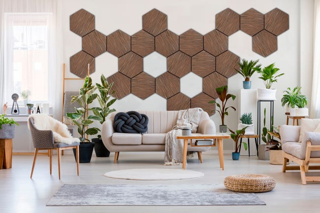 Panel ścienny MDF dekoracyjny Heksagon heban 7069 Stelle