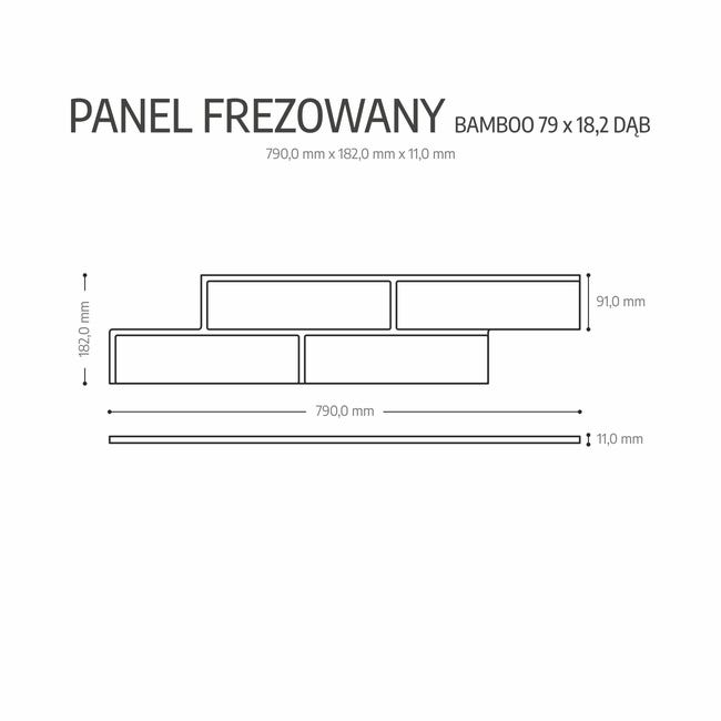 Panel ścienny MDF dekoracyjny frezowany Bamboo 79x18.2 Dąb Fllow