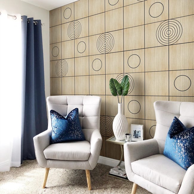 Panel ścienny MDF dekoracyjny frezowany kwadratowy Modern 2 40x40 cm Dąb Fllow