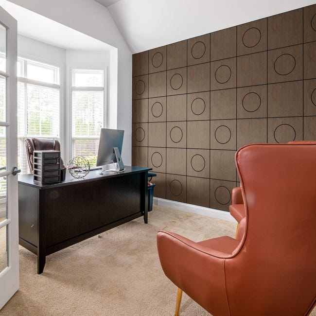 Panel ścienny MDF dekoracyjny frezowany kwadratowy Modern 2 40x40 cm Orzech Fllow