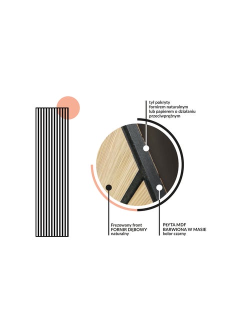 Panel ścienny MDF dekoracyjny frezowany kwadratowy Modern 3 40x40 cm Dąb Fllow