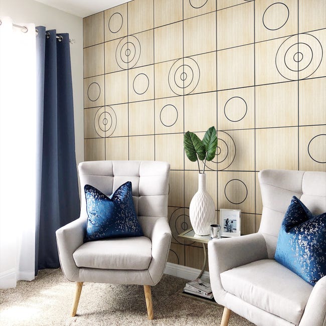 Panel ścienny MDF dekoracyjny frezowany kwadratowy Modern 4 40x40 cm Dąb Fllow