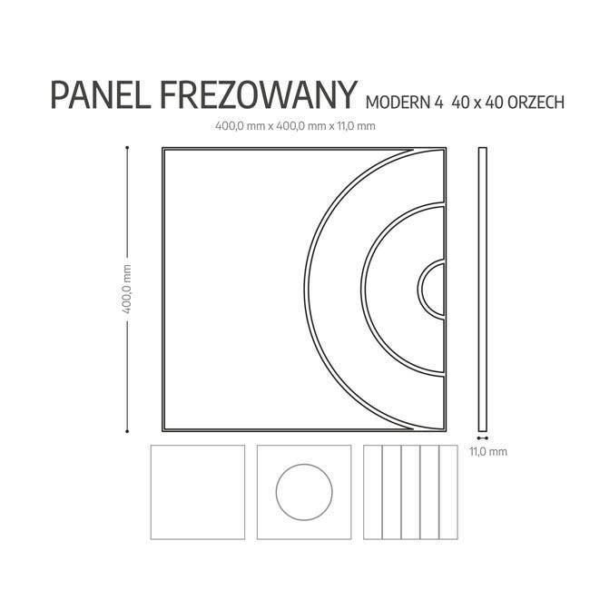 Panel ścienny MDF dekoracyjny frezowany kwadratowy Modern 4 40x40 cm Orzech Fllow