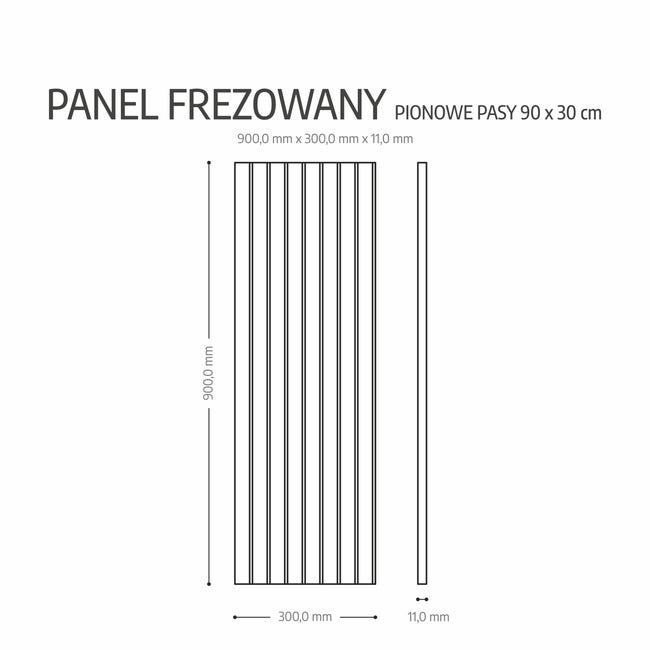 Panel ścienny MDF dekoracyjny pionowe pasy frezowany 30x90cm Fllow