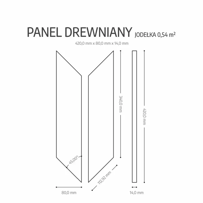 Panel ścienny drewniany Jodełka Marrone 0.54m2 Max-Stone