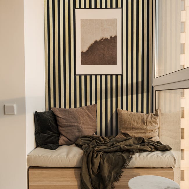 Panel ścienny lamel na filcu premium dąb 265X30 cm