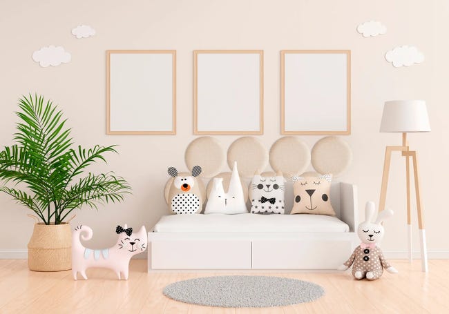 Panel ścienny tapicerowany koło średnica 40 cm Baranek 03 Stelle