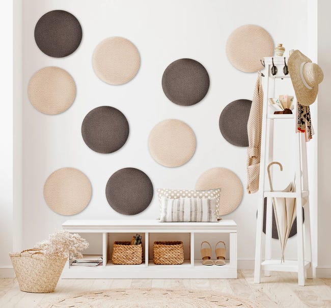 Panel ścienny tapicerowany koło średnica 40 cm szare Velvet 93 Stelle