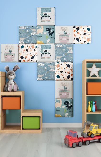 Panel ścienny tapicerowany kwadrat 30x30 cm Print Piggi Deco Academy