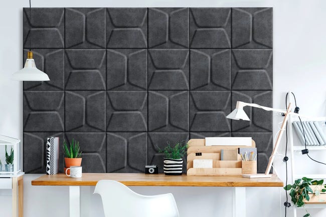 Panel ścienny tapicerowany kwadrat 30x30 cm tkanina na filcu szary Trapez T98 Folte