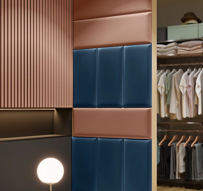 Panel ścienny tapicerowany prostokąt 60x30 cm Granat Deco Academy