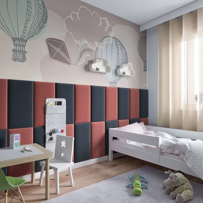 Panel ścienny tapicerowany prostokąt 60x30 cm grafit ołówkowy