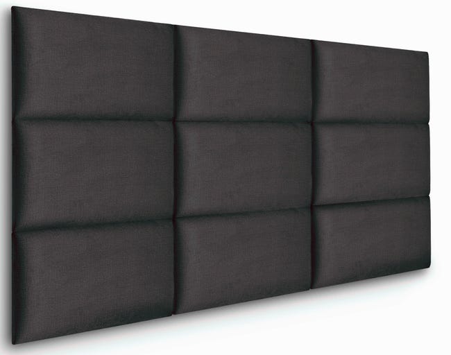 Panel ścienny tapicerowany prostokąt 60x30 cm grafit ołówkowy