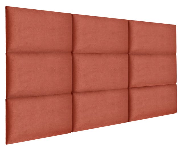 Panel ścienny tapicerowany prostokąt 60x30 cm miedziany