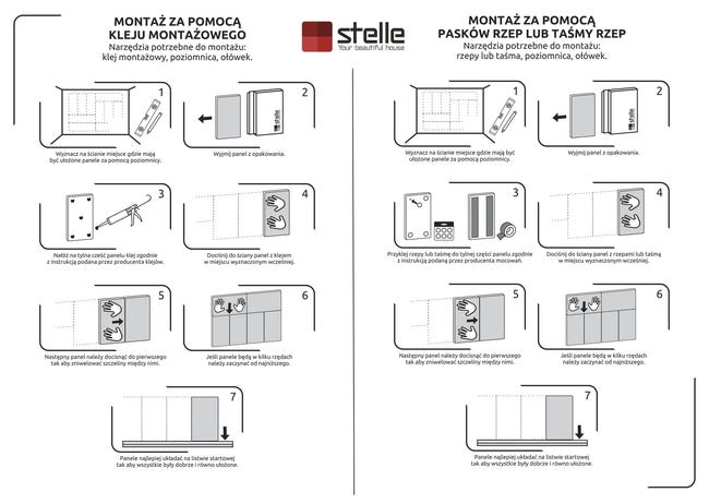 Panel ścienny tapicerowany prostokąt 60x30 cm szary Rino 93 Stelle