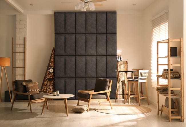 Panel ścienny tapicerowany prostokąt 60x30 cm szary Town 26 Stelle