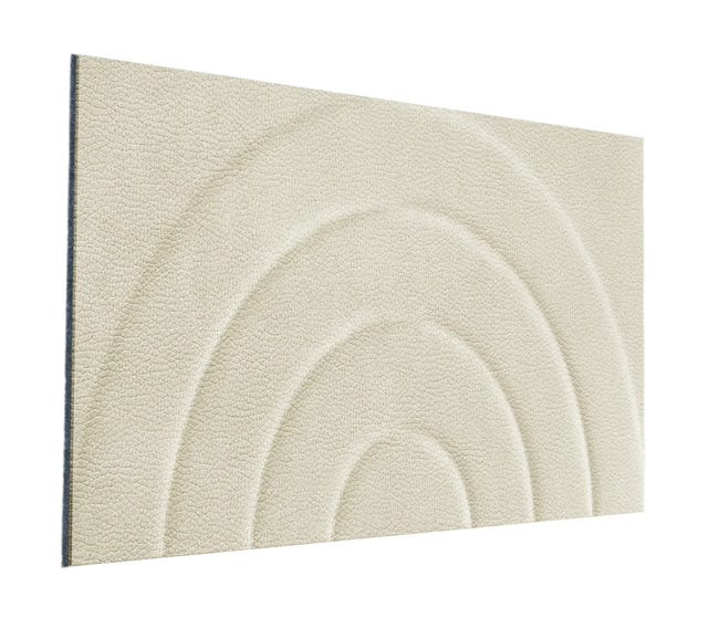Panel ścienny tapicerowany prostokąt 60x30 cm tkanina na filcu beżowy pasy tęczna Vega 02 Folte