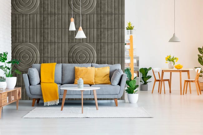 Panel ścienny tapicerowany prostokąt 60x30 cm tkanina na filcu pasy tęcza Kingston 92 Folte