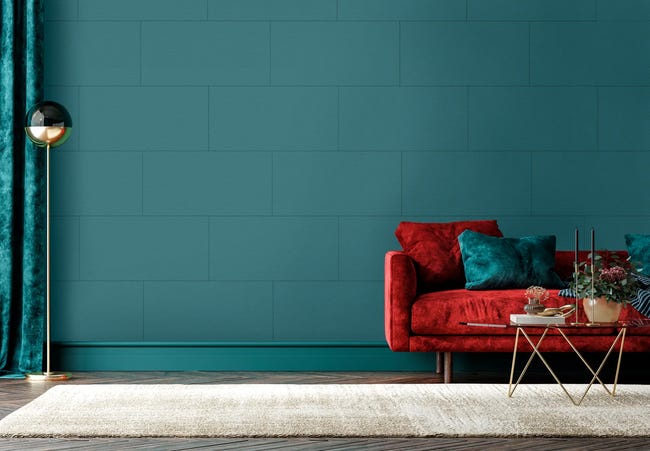 Panel ścienny tapicerowany prostokąt 60x30 cm tkanina na filcu turkusowy Vega 70 Folte