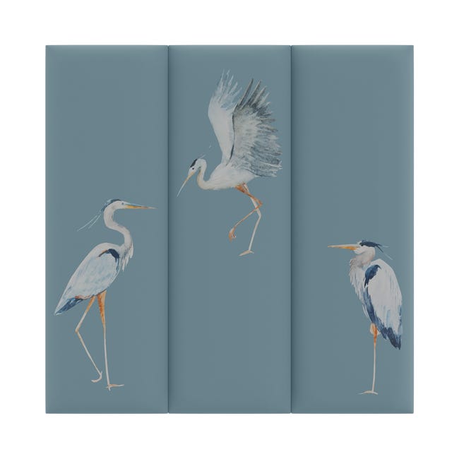 Panel ścienny tapicerowany prostokąt 90x30 cm Print Czapla 3 Deco Academy
