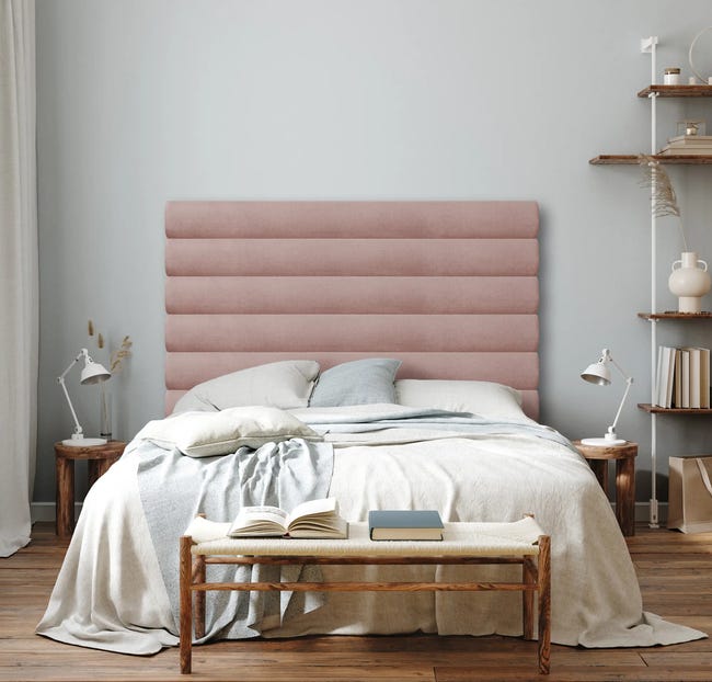 Panel ścienny tapicerowany zagłówek 180x20 cm różowy Letto 60 Fllow