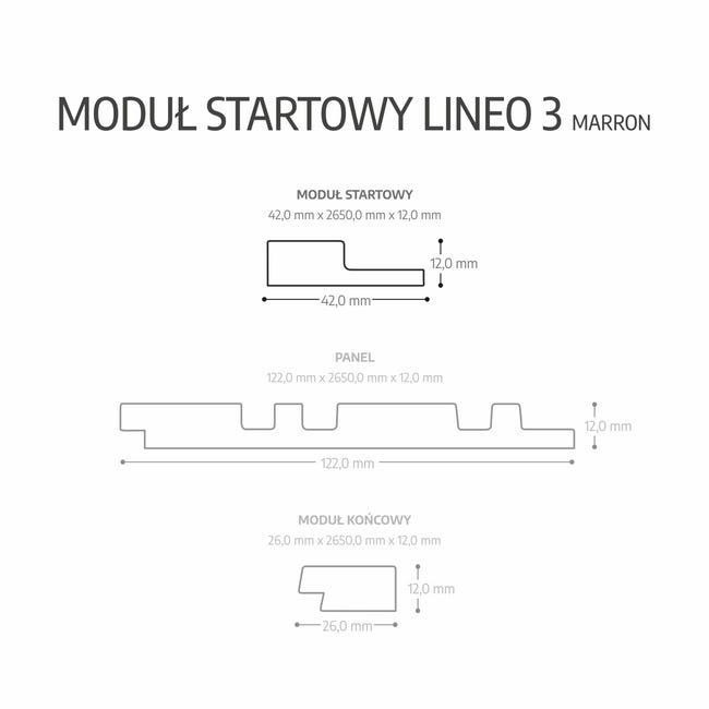 Panele lamele ścienne PCV Lineo 3 Marron moduł startowy