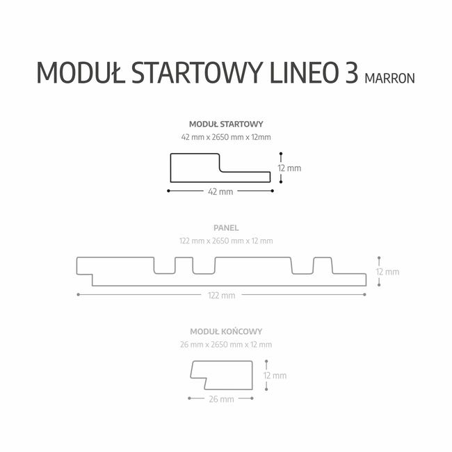 Panele lamele ścienne PCV Lineo 3 Marron moduł startowy
