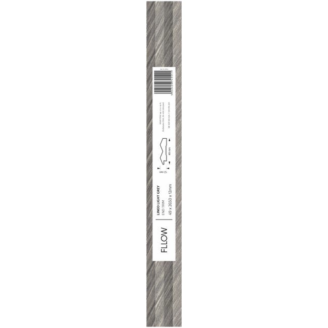 Panele lamele ścienne PCV dekoracyjne Lineo Light Grey moduł końcowy Fllow