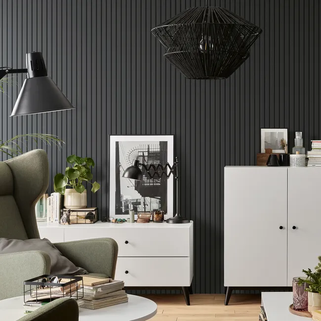 Panele lamele ścienne winylowe PCV wodoodporne do łazienki Linerio M-Line antracyt VOX