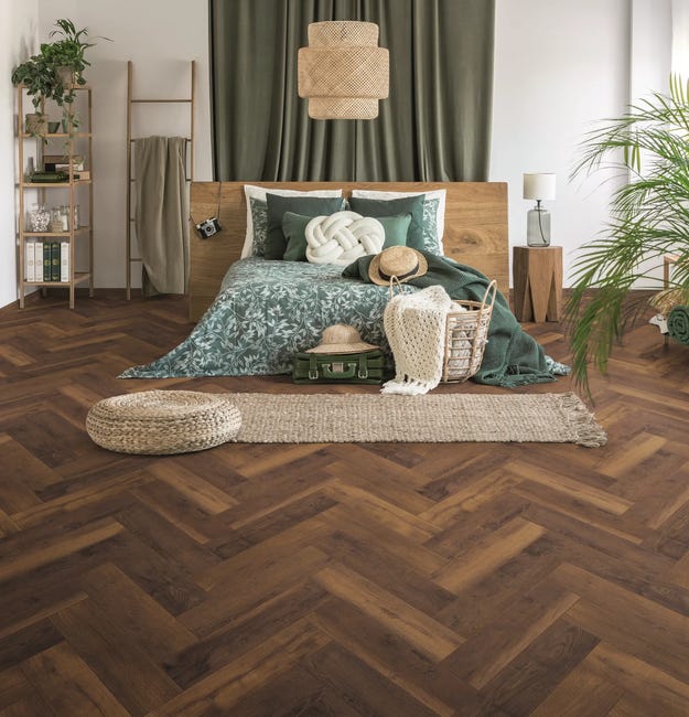 Panele podłogowe laminowane jodełka klasyczna Dąb Laguna AC5 8 mm Krono Original