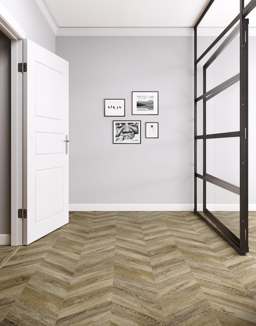 Panele podłogowe laminowane wodoodporne jodełka francuska Chevron classic AC6 8 mm Faus
