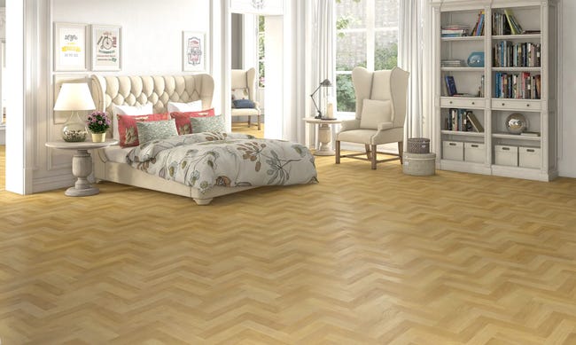 Panele podłogowe laminowane wodoodporne jodełka klasyczna Herringbone natural AC6 8 mm FAUS