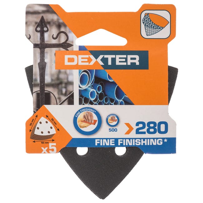 Papier ścierny DELTA 6 OTW P280 93 x 93 mm 5 szt. DEXTER