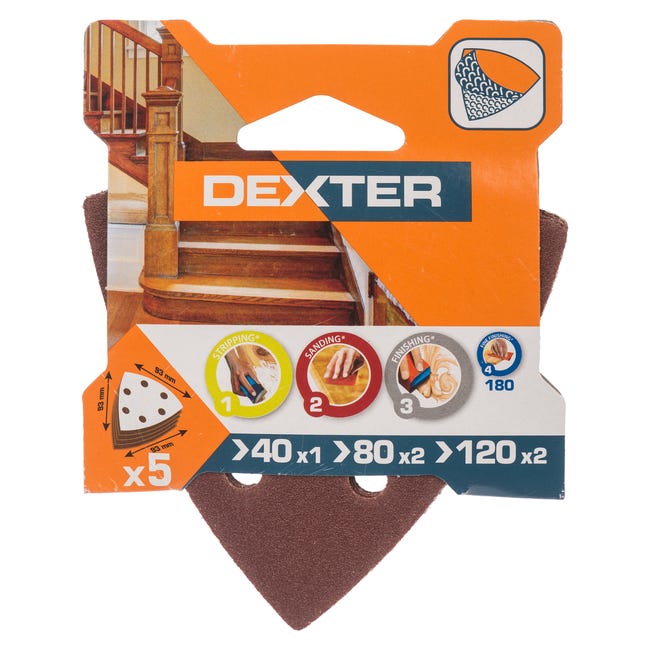 Papier ścierny DELTA 6 OTW P40/80/120 93 x 93 mm DEXTER