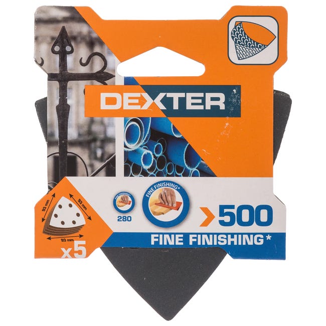Papier ścierny DELTA 6 OTW P500 93 x 93 mm INOX 5 szt. DEXTER