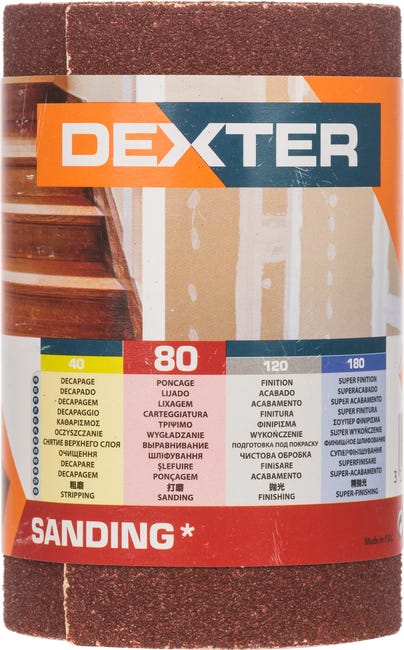 Papier ścierny ROLKA PAPIER P80 93 mm x 2.5 m DEXTER