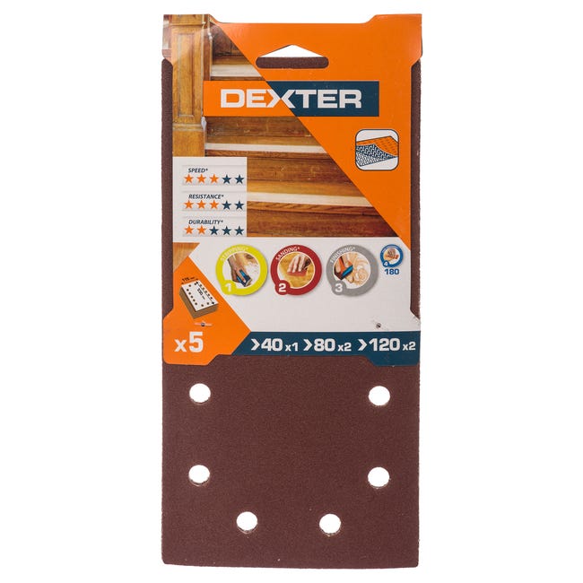 Papier ścierny UNIWERSALNY P40/P80/P120 230 x 115 mm DEXTER