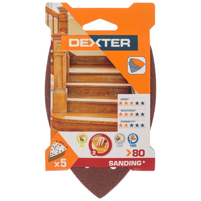 Papier ścierny ŻELAZKO 6 OTW P80 152 x 102 mm 5 szt. DEXTER