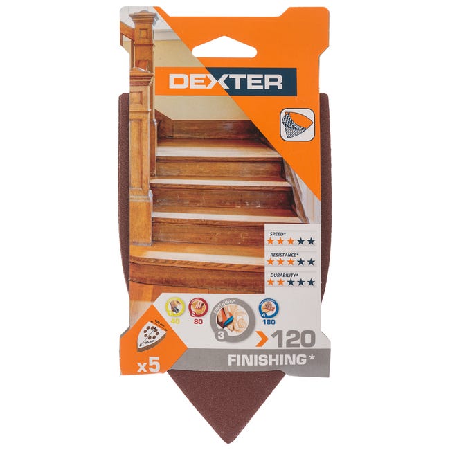 Papier ścierny ŻELAZKO 8 OTW P120 175 x 105 mm 5 szt. DEXTER