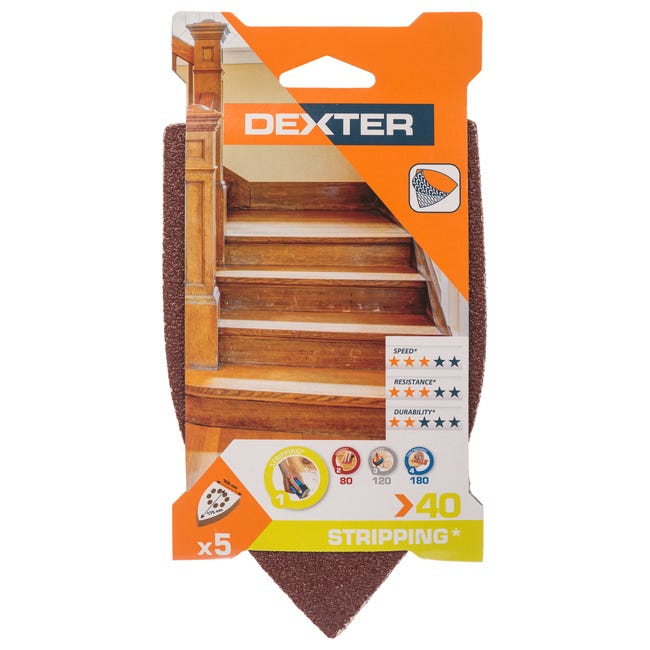 Papier ścierny ŻELAZKO 8 OTW P40 175 x 105 mm 5 szt. DEXTER