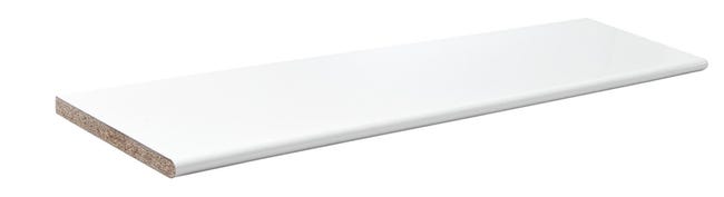 Parapet wewnętrzny płyta wiórowa biały połysk 305x30x2.8 cm Biuro Styl