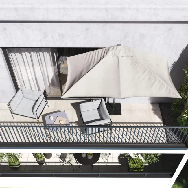 Parasol balkonowy przyścienny Arkea 262x135x240 cm beżowy Naterial