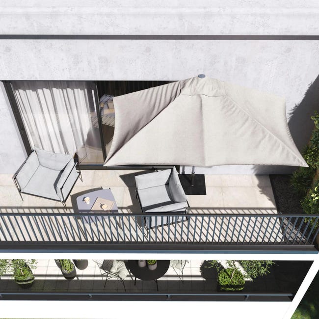 Parasol balkonowy przyścienny Arkea 262x135x240 cm beżowy Naterial