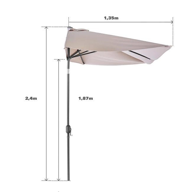 Parasol balkonowy przyścienny Arkea 262x135x240 cm beżowy Naterial