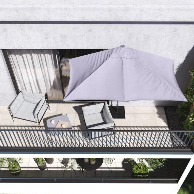 Parasol balkonowy przyścienny Arkea 262x135x240 cm szary Naterial