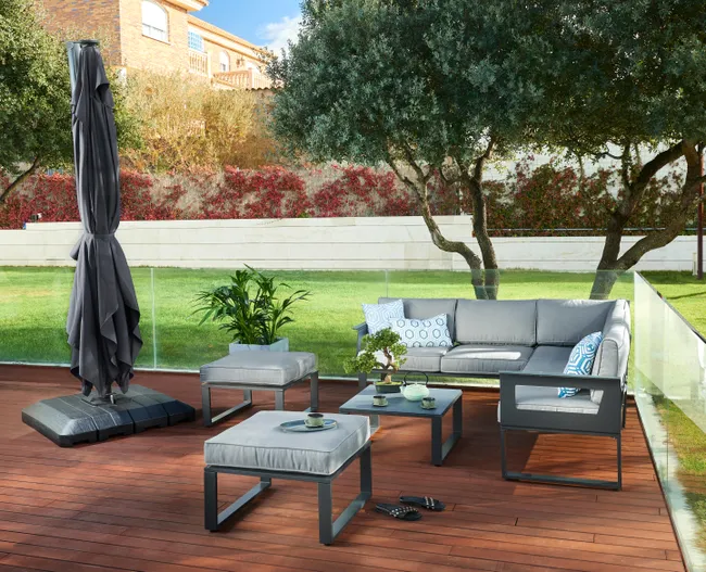 Parasol ogrodowy Sonora 280x390x274 cm z LED antracytowy Naterial