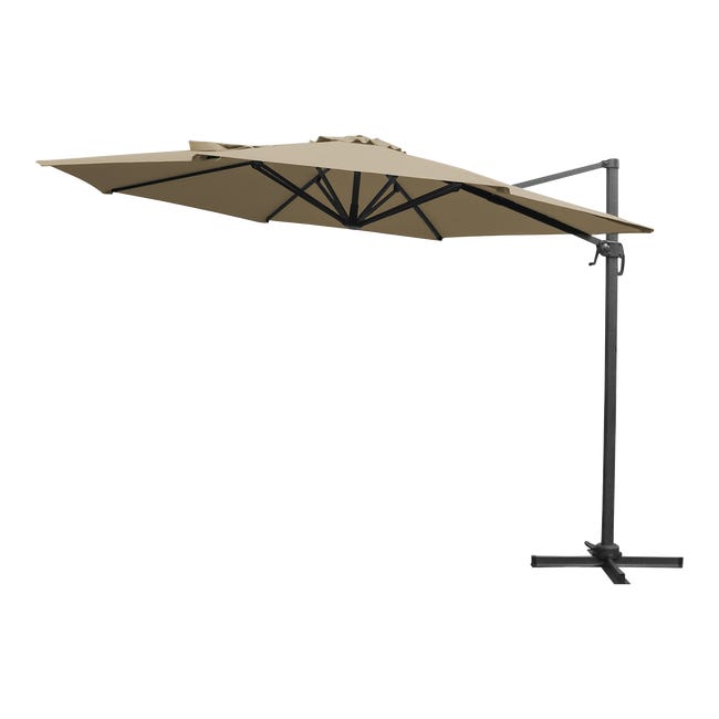 Parasol ogrodowy okrągły Kazuar 350x270 cm beżowy