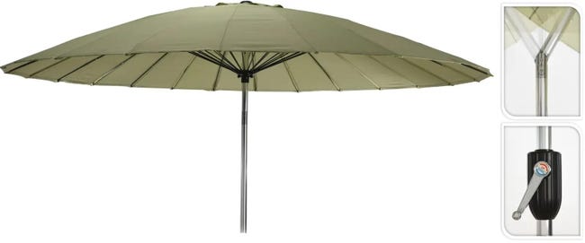 Parasol ogrodowy okrągły Shanghai 270x245cm zielony