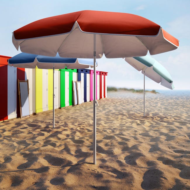 Parasol plażowy okrągły Vali 200x215 cm pomarańczowy Naterial