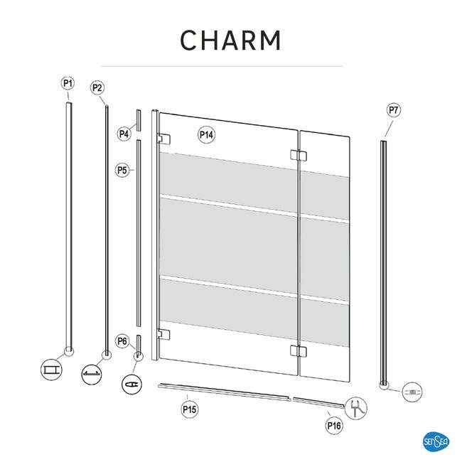 Parawan nawannowy z 2 panelami CHARM Sensea